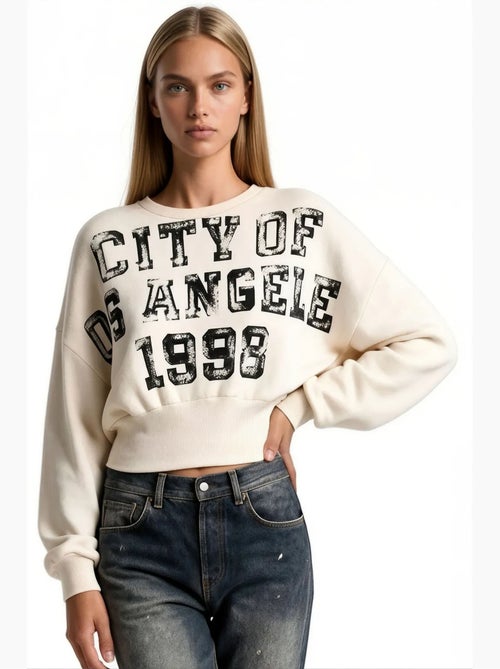 Dames sweatshirt van katoenmix busem - Kiabi