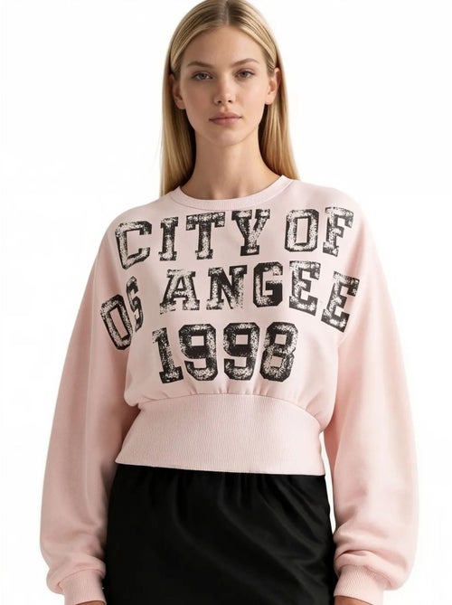 Dames sweatshirt van katoenmix busem - Kiabi