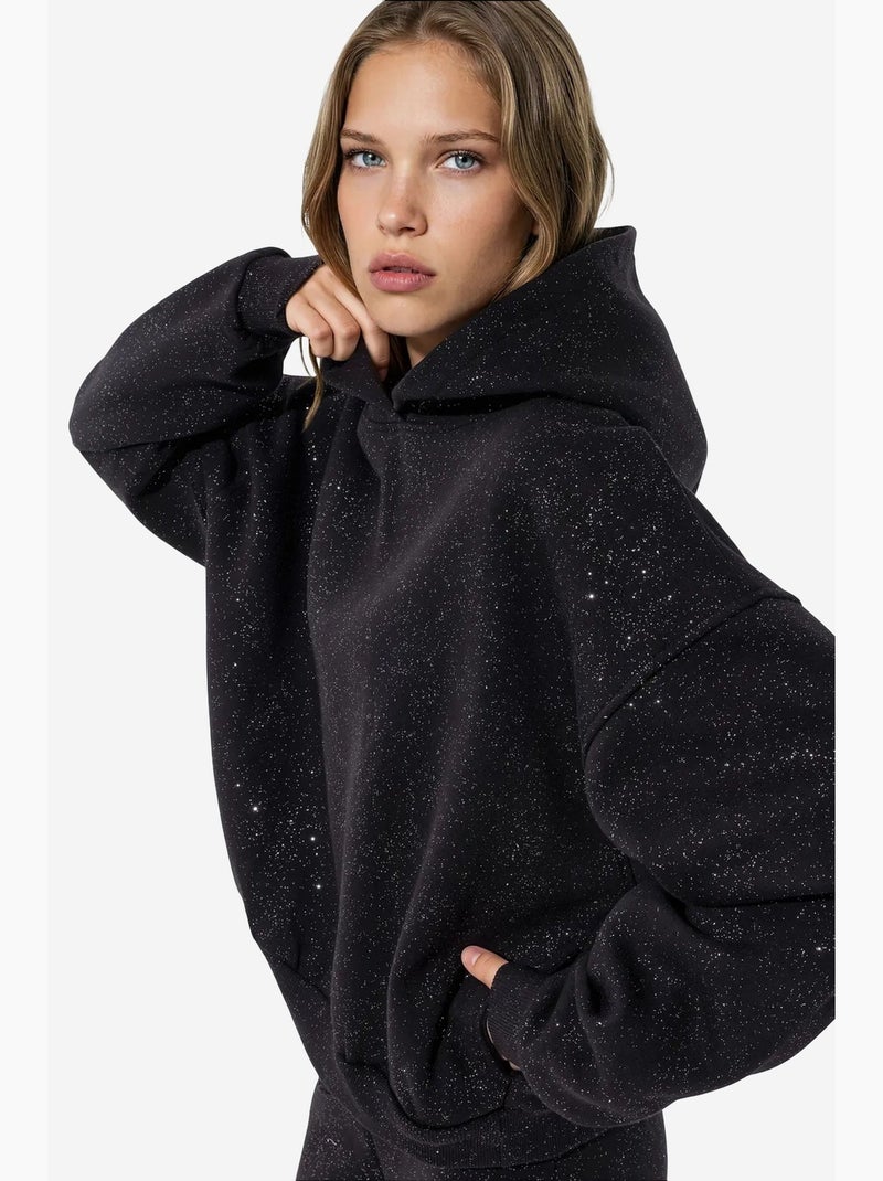 Dames sweatshirt van katoenmix busem Zwart - Kiabi