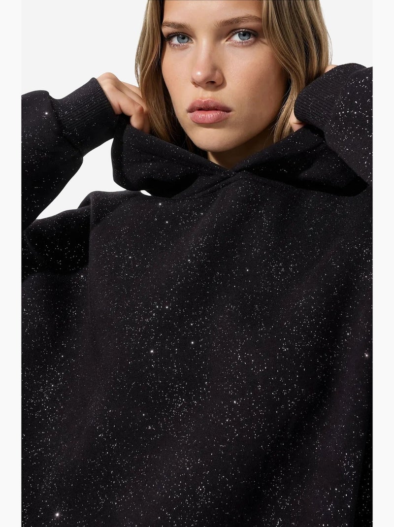 Dames sweatshirt van katoenmix busem Zwart - Kiabi