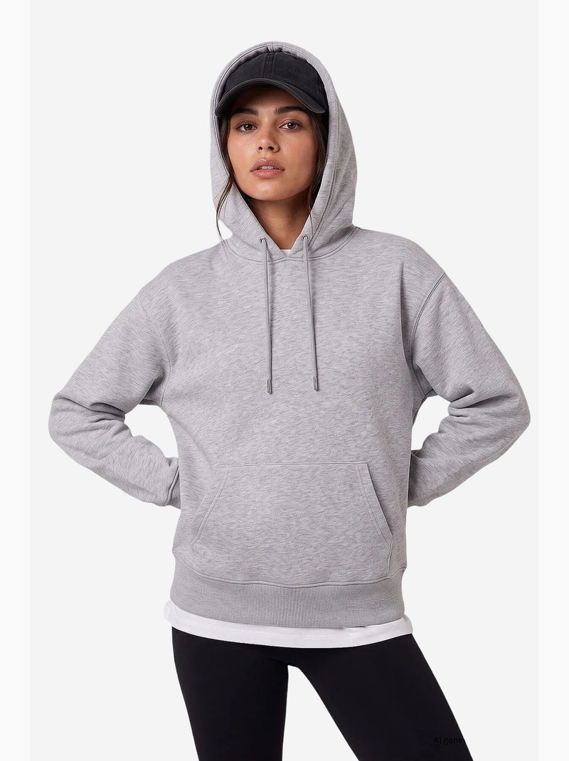 Dames sweatshirt van katoenmix tommy Lichtgrijs - Kiabi