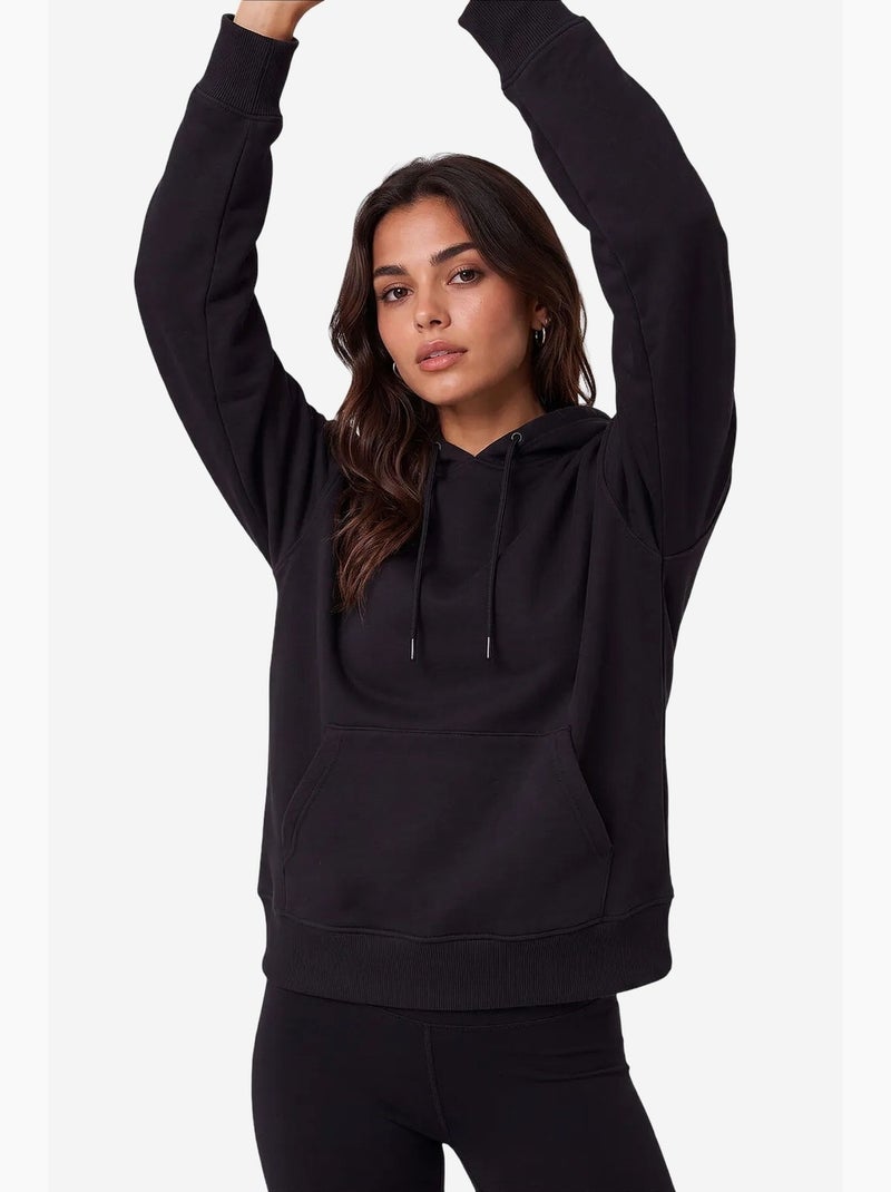 Dames sweatshirt van katoenmix tommy Zwart - Kiabi