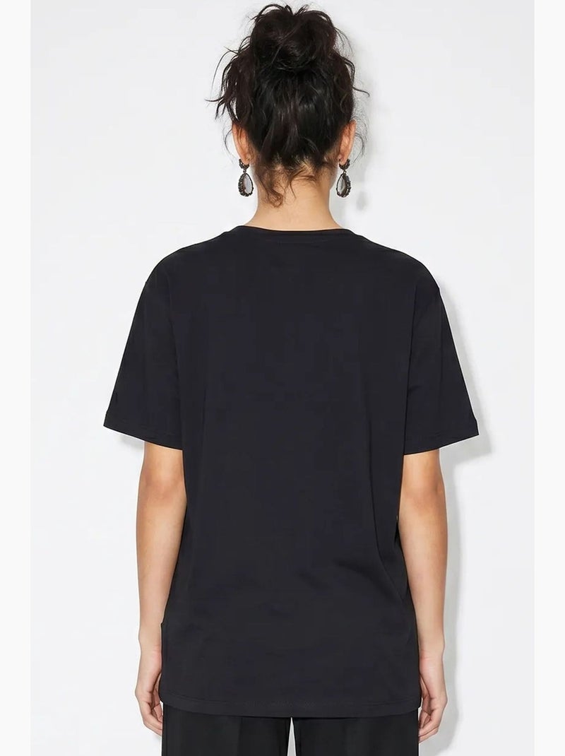 Dames t-shirt met abstracte print en v-hals lucci Multicolor - Kiabi