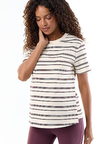Dames-T-shirt met korte mouwen van katoenjersey