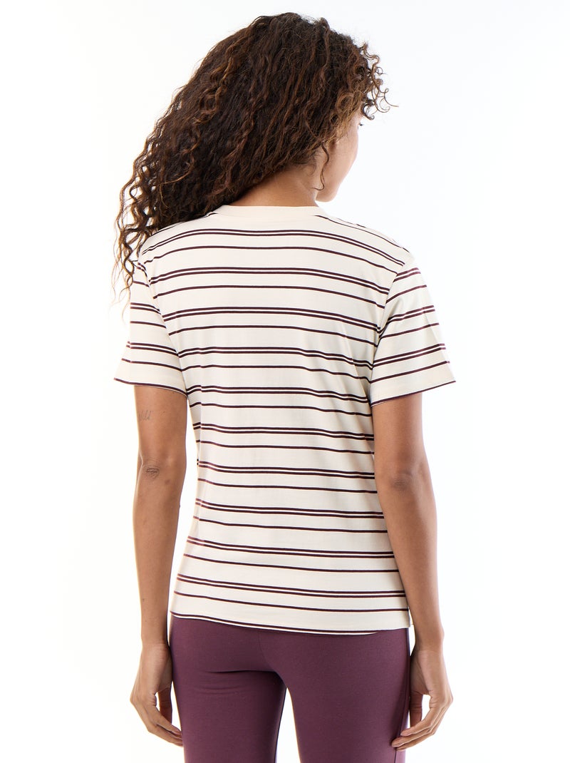 Dames-T-shirt met korte mouwen van katoenjersey Wit - Kiabi
