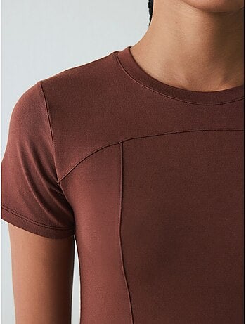 Dames t-shirt met ronde hals slim fit modal penti