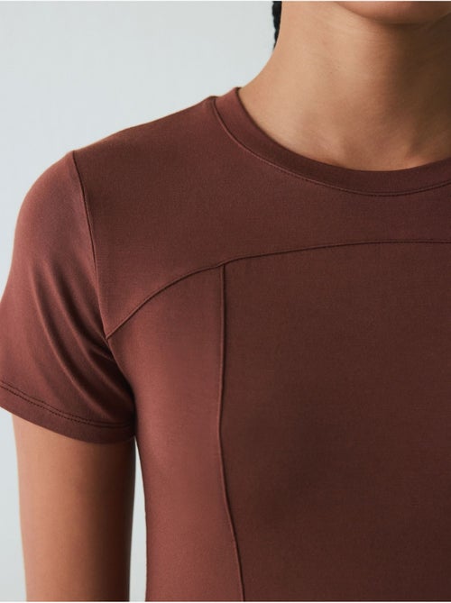 Dames t-shirt met ronde hals slim fit modal penti - Kiabi