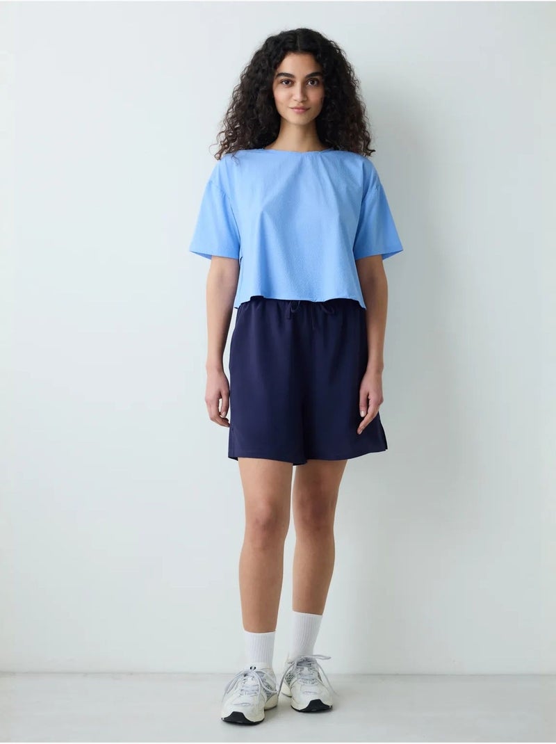 Dames t-shirt met rugdetail penti Hemelsblauw - Kiabi