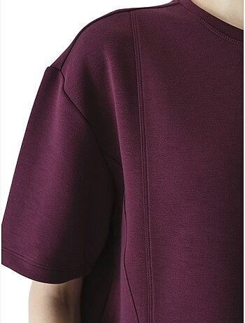 Dames t-shirt silky feel met sierstiksels penti