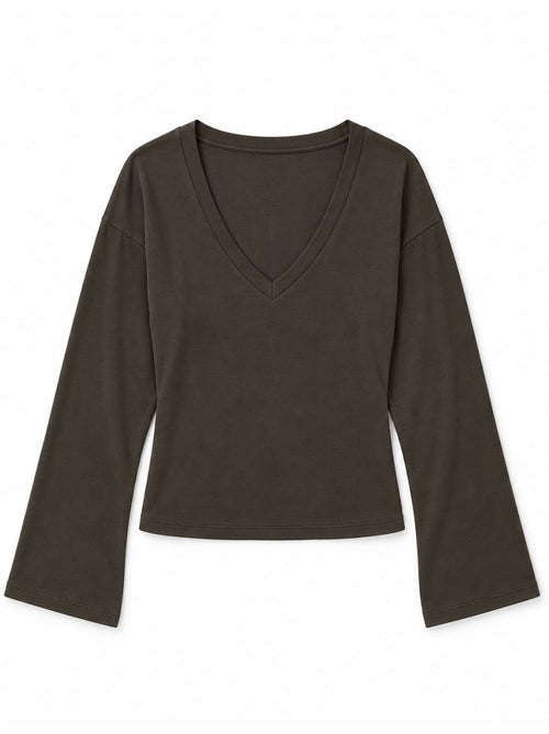 Dames t-shirt van katoen en elastaan busem - Kiabi Dames t-shirt van katoen en elastaan busem - Kiabi