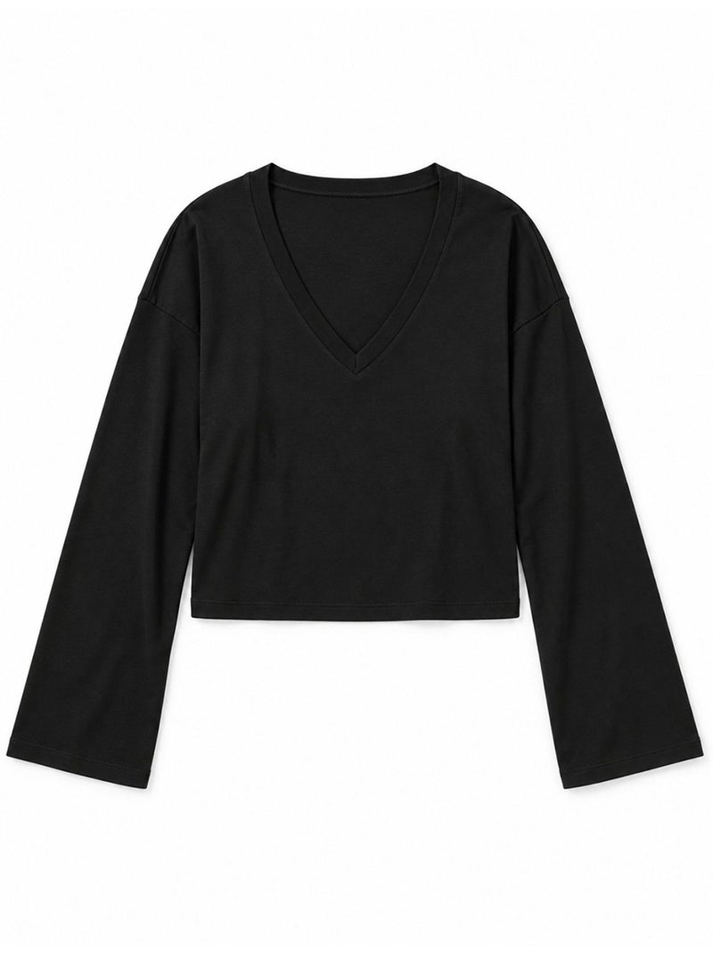 Dames t-shirt van katoen en elastaan busem Zwart - Kiabi