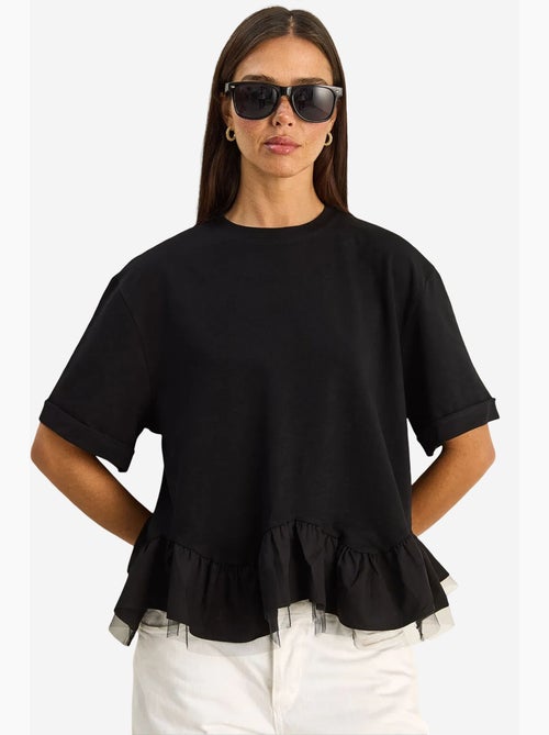 Dames t-shirt van katoen en elastaan lucci - Kiabi