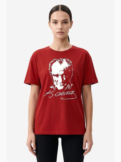 Dames t-shirt van katoen en elastaan tommy - Kiabi