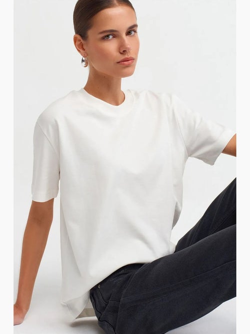 Dames t-shirt van katoen met ronde hals dilvin - Kiabi