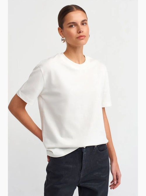 Dames t-shirt van katoen met ronde hals dilvin - Kiabi