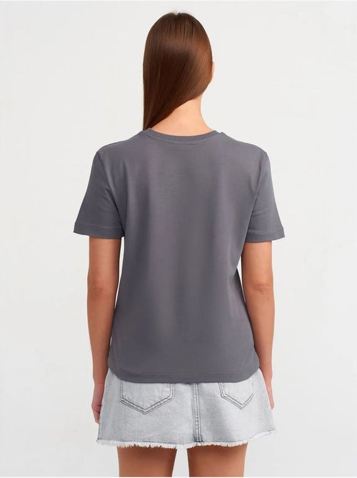 Dames t-shirt van katoen met ronde hals dilvin - Kiabi