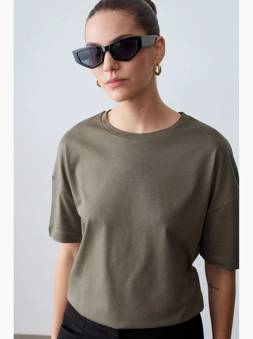 Dames t-shirt van katoen met ronde hals dilvin - Kiabi