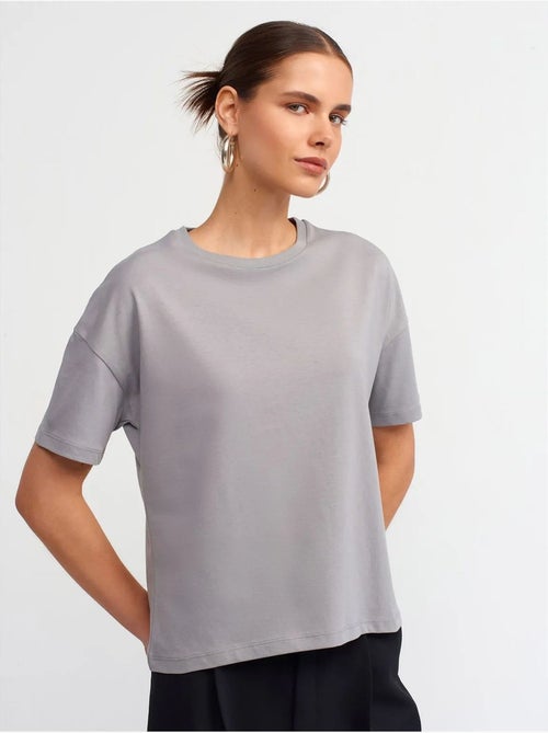 Dames t-shirt van katoen met ronde hals dilvin - Kiabi