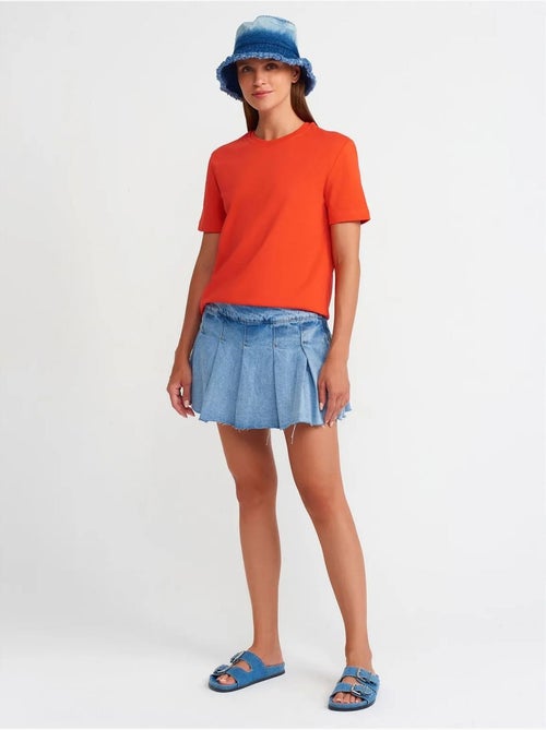 Dames t-shirt van katoen met ronde hals dilvin - Kiabi