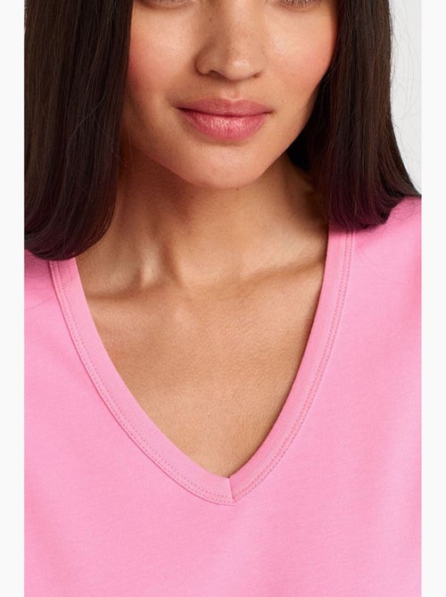 Dames t-shirt van katoen met v-hals dilvin - Kiabi