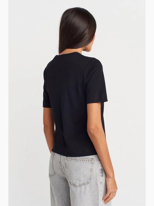 Dames t-shirt van katoen met v-hals dilvin - Kiabi