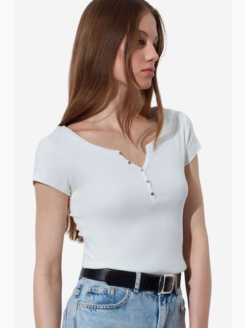 Dames t-shirt van katoen, slim fit, ronde hals dilvin - Kiabi