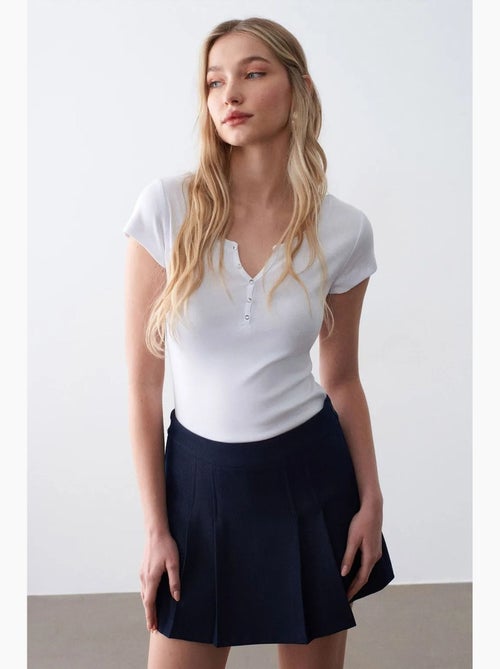 Dames t-shirt van katoen, slim fit, ronde hals dilvin - Kiabi
