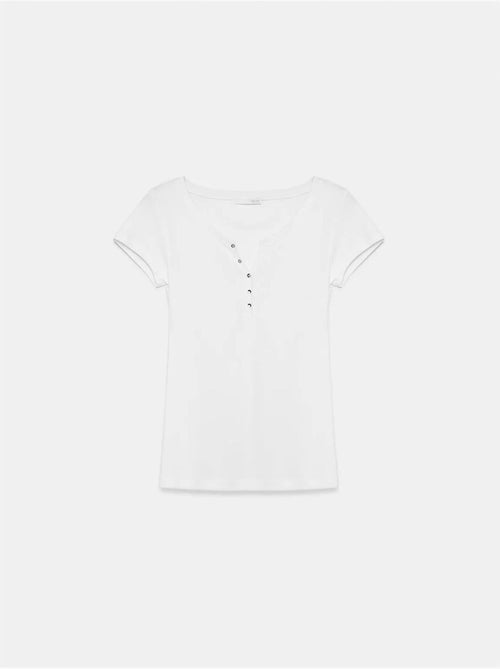 Dames t-shirt van katoen, slim fit, ronde hals dilvin - Kiabi