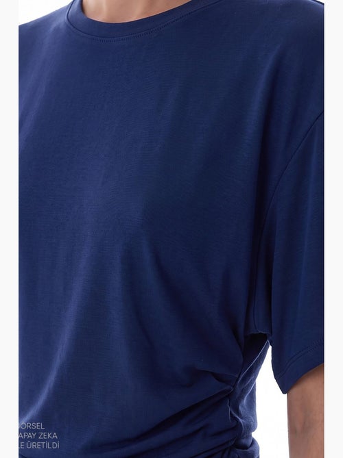 Dames t-shirt van modal met detail in de taille en plooien penti - Kiabi