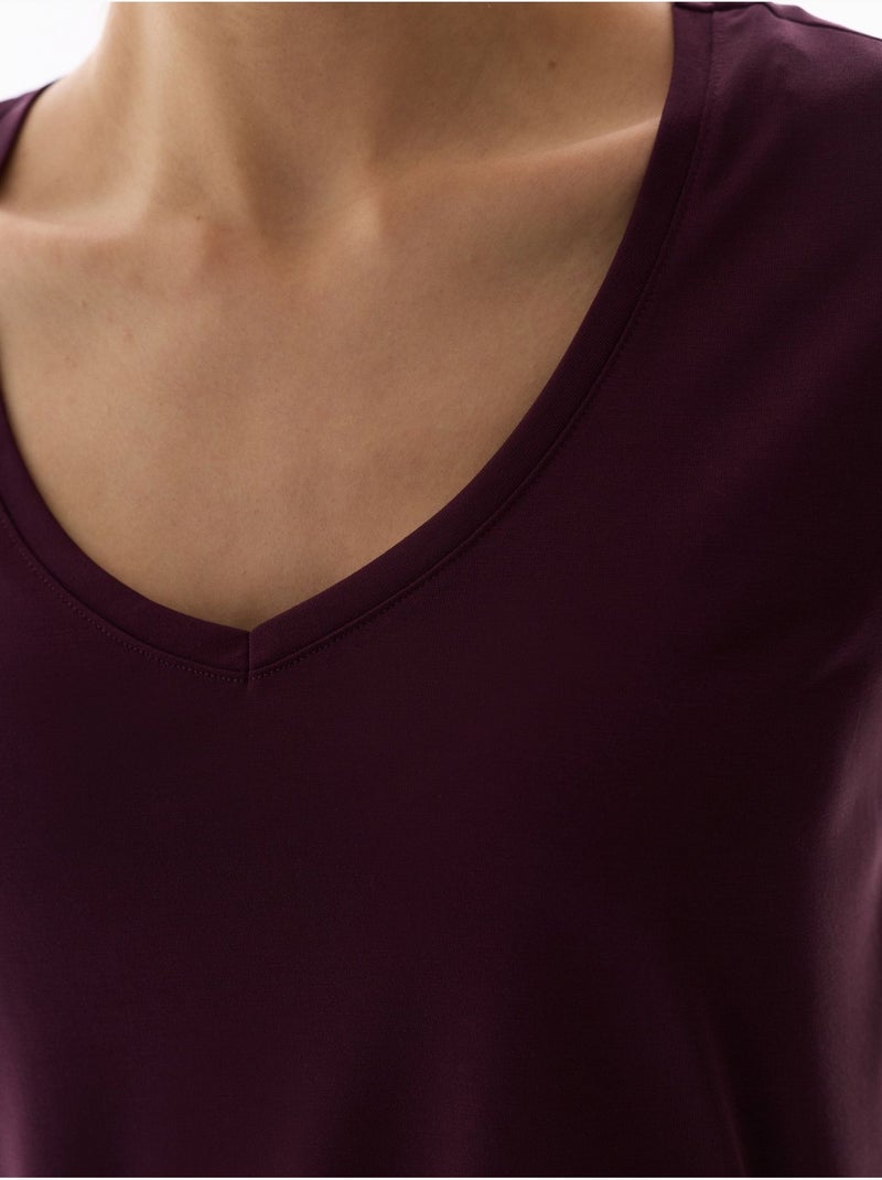 Dames t-shirt van modal penti Bordeauxrood - Kiabi