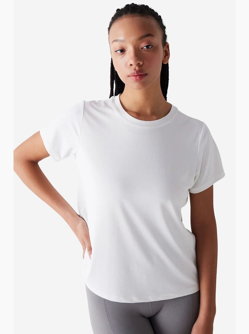 Dames t-shirt van modal penti Gebroken wit - Kiabi