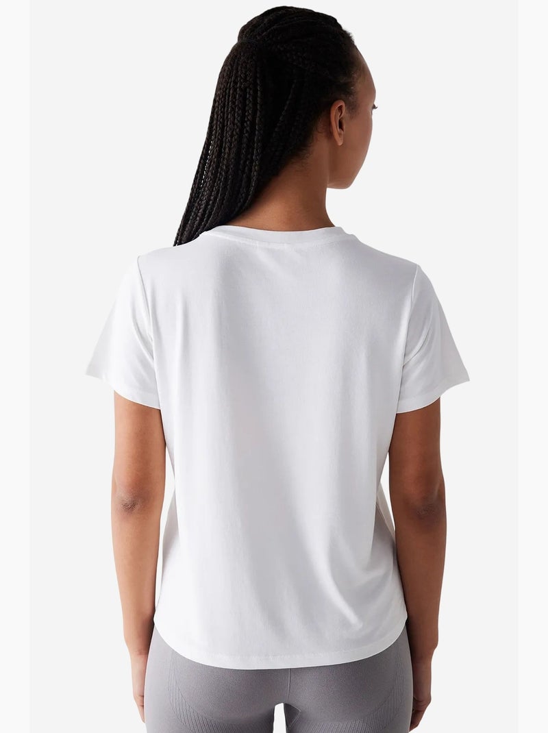 Dames t-shirt van modal penti Gebroken wit - Kiabi