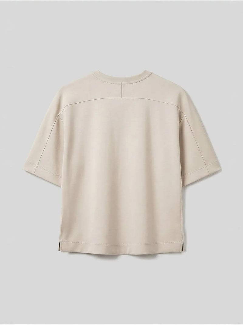 Dames t-shirt van viscosemix tommy Klei-beige - Kiabi