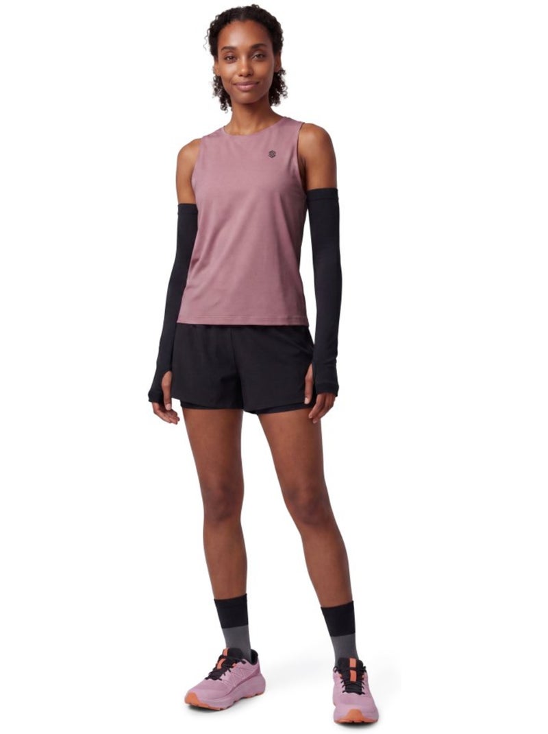 Dames tanktop trailrunning Paars - Kiabi