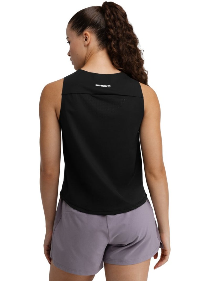 Dames tanktop trailrunning Zwart - Kiabi