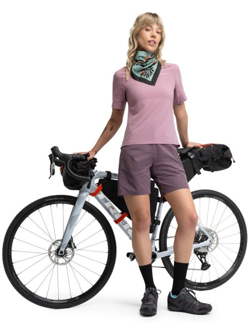Dames technisch fietsshirt met korte mouwen bikepacking - Kiabi