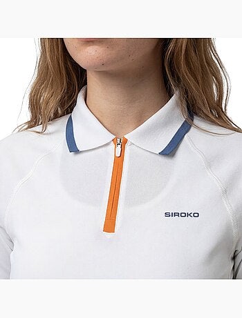 Dames technische tennispolo met halve rits