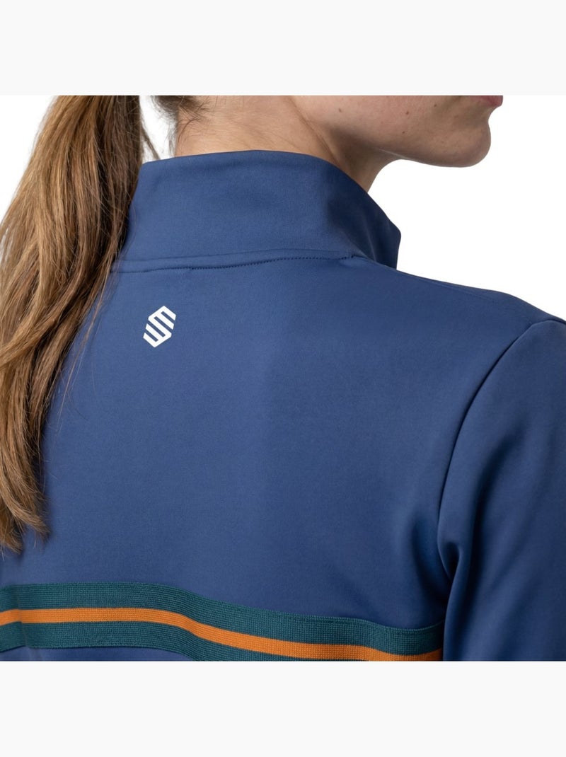 Dames tennissweatshirt met halve rits Blauw - Kiabi