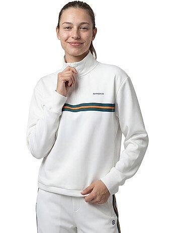 Dames tennissweatshirt met halve rits