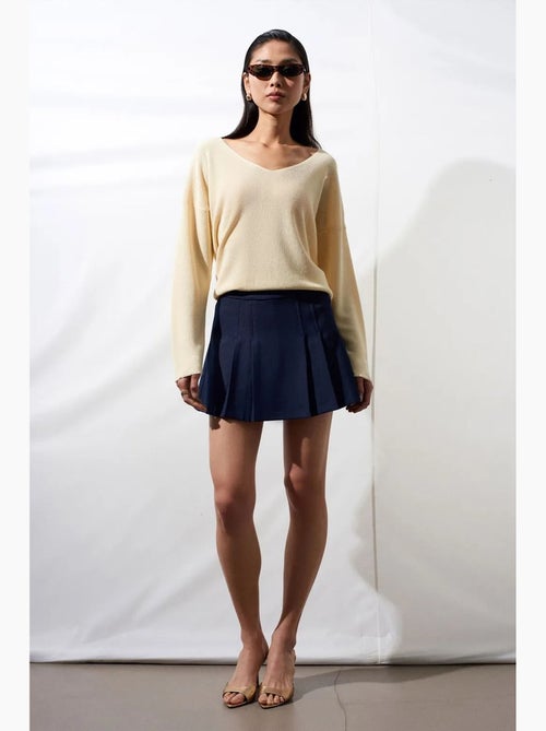 Dames trui van ribgebreide knit met v-hals dilvin - Kiabi