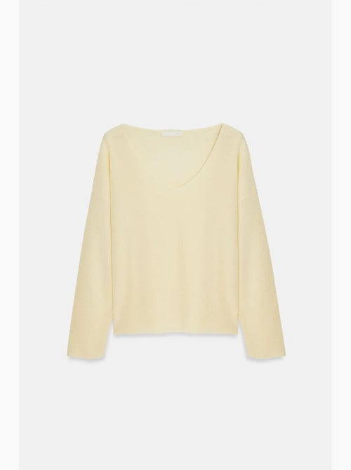 Dames trui van ribgebreide knit met v-hals dilvin - Kiabi