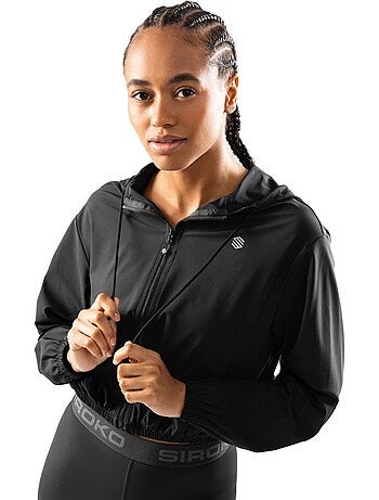 Dames ultralicht cropped sportief windjack