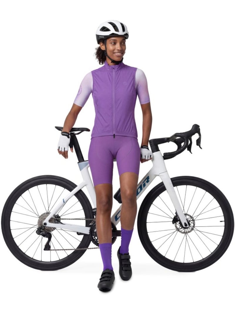 Dames ultralichte winddichte fietsvest Paars - Kiabi