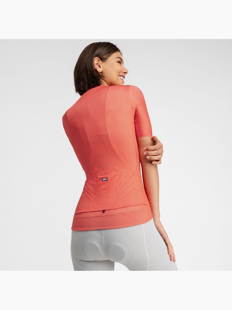 Dames ultralichtgewicht wielershirt Koraal - Kiabi