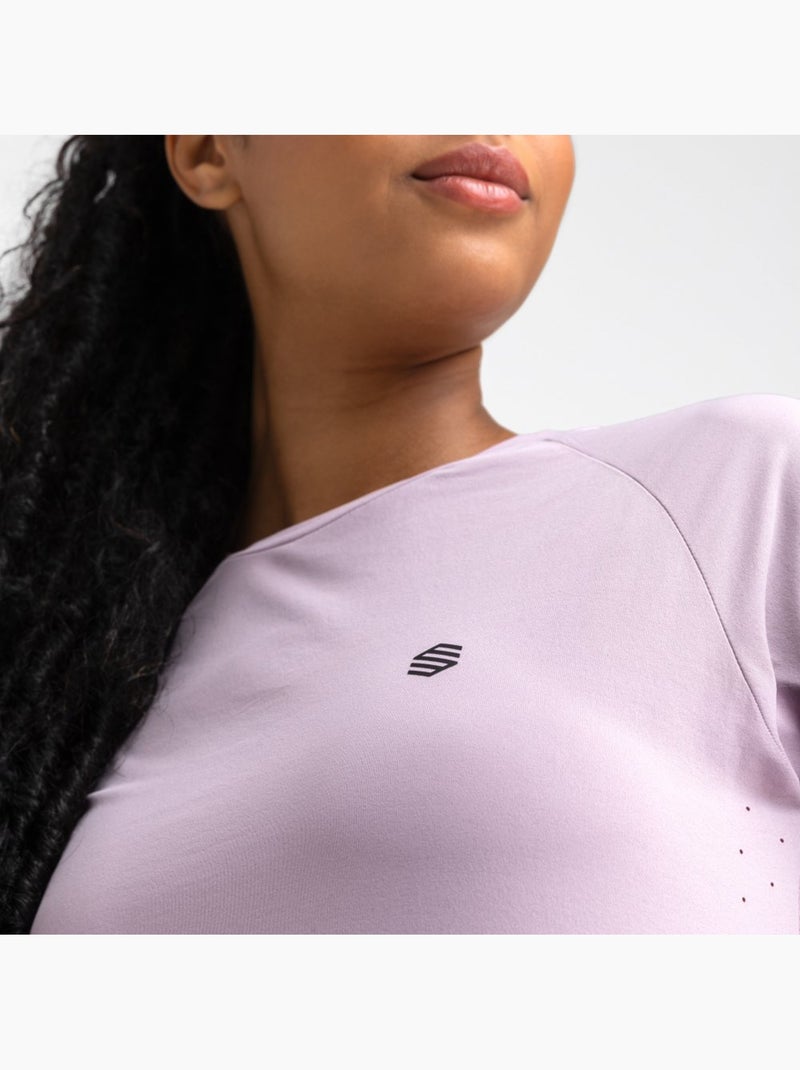 Dames wandel t-shirt met korte mouwen Paars - Kiabi