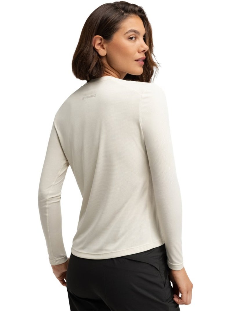 Dames wandel t-shirt met lange mouwen Beige - Kiabi