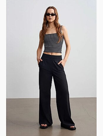 Dames Wide-leg Broek Van Crêpe