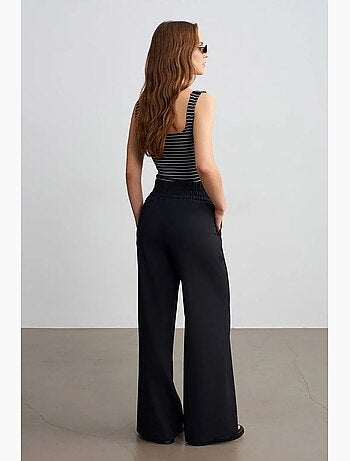 Dames Wide-leg Broek Van Crêpe