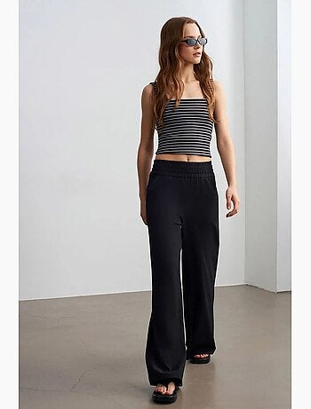 Dames Wide-leg Broek Van Crêpe