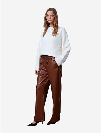 Dames wide-leg broek van imitatieleer dilvin